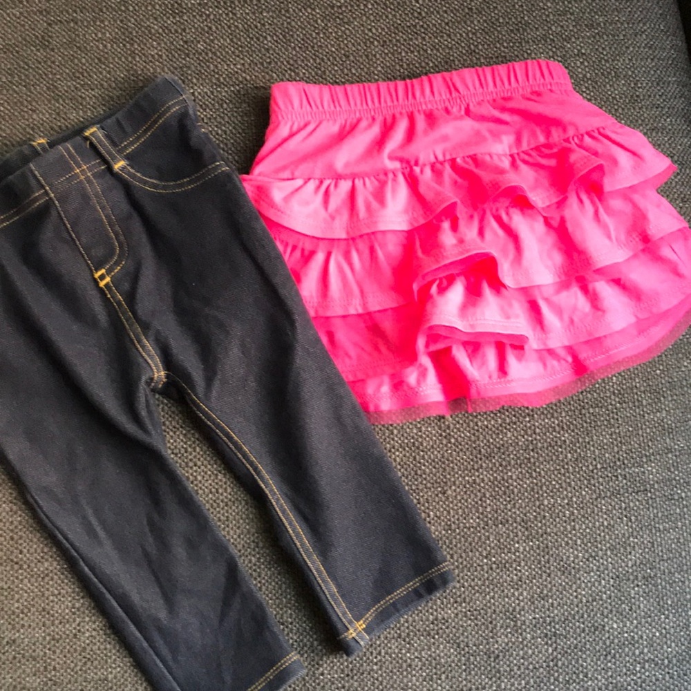 Good condition pink tutu skirt and jegging